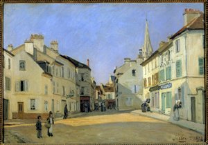 Rue de la Chaussee at Argenteuil or Square in Argenteuil by Alfred Sisley