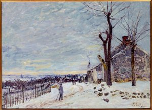 Snow Weather in Veneux-Nadon by Alfred Sisley