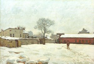 Under the Snow, Farmyard in Marly-le-Roi by Alfred Sisley