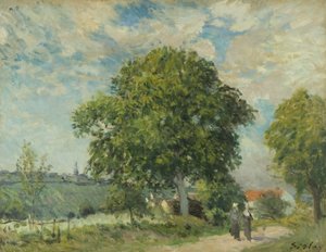 The Entrance to the Village, c.1880 by Alfred Sisley