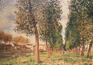 The Poplar Avenue at Moret, Cloudy Day, Morning by Alfred Sisley