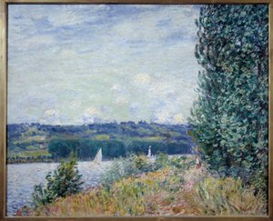 The Seine at Bouille, Gale by Alfred Sisley