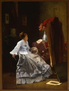 Lady at Her Easel by Alfred Emile Stevens