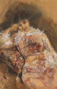 Portrait of Sarah Bernhardt 1844-1923, c. 1880 by Alfred Emile Stevens