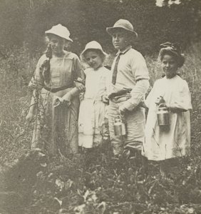 Untitled (Flora, Elizabeth, Howard & Kitty in Lake George Field) by Alfred Stieglitz