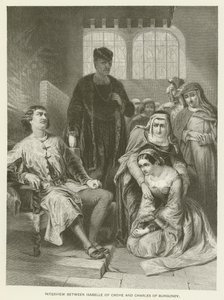 Interview between Isabelle of Croye and Charles of Burgundy by Alfred W. Elmore