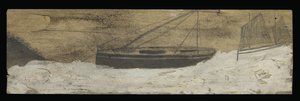 Boats on choppy water by Alfred Wallis
