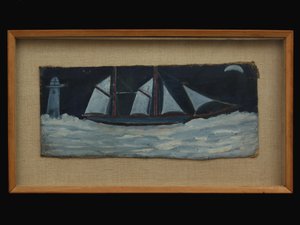 Trawler off Cornish Coast by Alfred Wallis