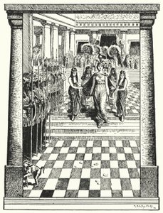 Dido, Queen of Carthage, preparing for her death after being left by Aeneas by Alfred Wallis Mills