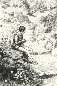 French potter Bernard Palissy watching lizards in the garden as a boy