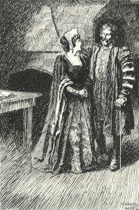Margaret Roper, eldest daughter of Sir Thomas More, visiting her father in prison, 1535 by Alfred Wallis Mills