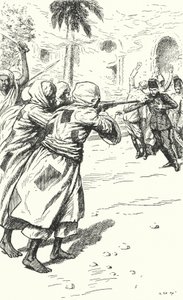 Murder of General Charles George Gordon by the Mahdists, Khartoum, Sudan, 1885 by Alfred Wallis Mills