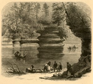Steamboat Rock, Wisconsin River, 1874