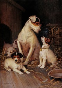 The Little Girl and Her Dogs by Alfred Weczerzick