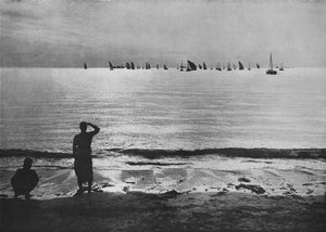 Pearling Fleet Coming Back to Anchorage at Sunset by Alfred William Amandus Plate