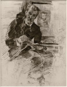 Reading Man by Alfred William Finch
