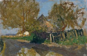 Village Street with Farmstead under Trees