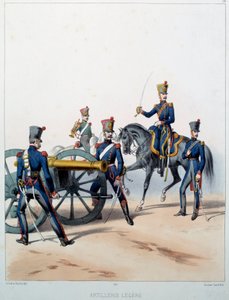 Napoleonic Army: Light Artillery. Engraving by Alfred De Marbot (19th Century) 1812. Malmaison, Chateau Museum by Alfred de (after) Marbot