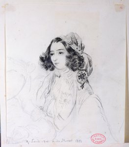 George Sand (1804-76) Wearing a Headscarf, 1833