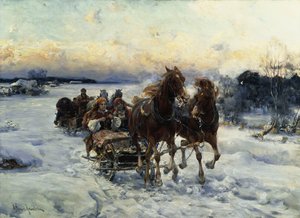 The Sleigh Ride by Alfred von Wierusz Kowalski