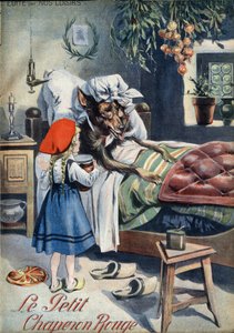 Little Red Riding Hood. Folk tale. Illustration by Vaccari and Carrey in 