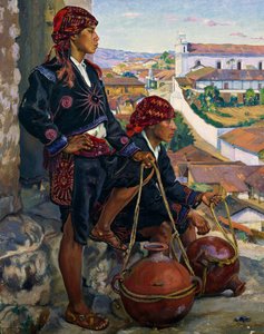 Water Carriers, Chichicastenango by Alfredo Gálvez Suárez