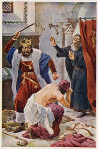 King Peter I of Portugal punishing the Bishop of Porto