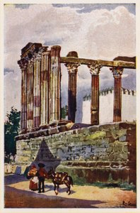 Temple of Diana, Evora, Portugal by Alfredo Roque Gameiro