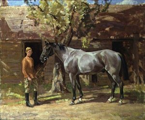 Grey with Stable Lad