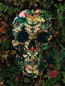 Dark Botanical Skull