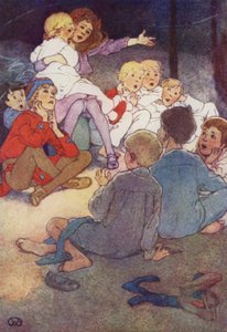 Wendy Told Her Story (colour litho) by Alice Bolingbroke (after) Woodward