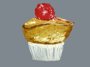 Golden Cherry Cupcake