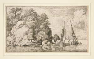 The Two Boats on the River by Allaert van Everdingen