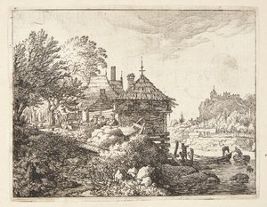 Two Boats Docking at a Cottage