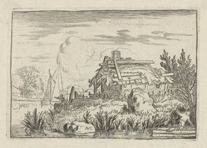 Dilapidated House by the Water by Allaert van Everdingen