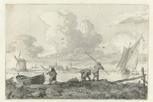 Fishermen with Their Rowboat on the Spaarne near Haarlem