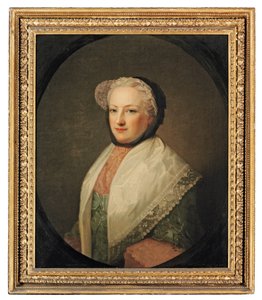 Portrait of Anne Drelincourt, Lady Primrose in a Feigned Oval by Allan (follower of) Ramsay