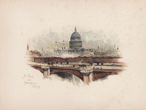 Familiar London: St Pauls and Blackfriars Bridge by Allan F. Barraud