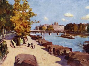 The Seine and Ile de la Cite from the Pont du Carrousel by Allan Stewart