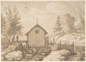 A Mill on Rocks in a River in Norway by Allart van Everdingen