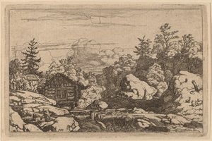 Cottages at the Bank by Allart van Everdingen
