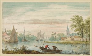 River Landscape by Allart van Everdingen