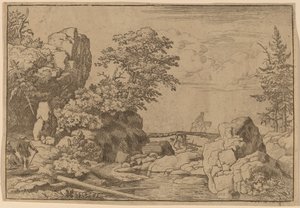 Horseman on a Bridge by Allart van Everdingen