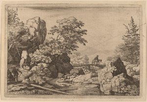 Horseman on a Bridge by Allart van Everdingen