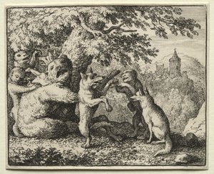 Reynard the Fox: Reynard Equipped for his Pilgrimage by Allart van Everdingen