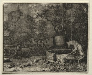 Reynard the Fox: Reynard Tricks the Wife of the Wolf by Allart van Everdingen