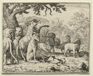 Reynard the Fox: The Benediction Given to Reynard by Allart van Everdingen