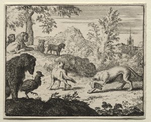 Reynard the Fox: The Combat Between Reynard and the Wolf by Allart van Everdingen
