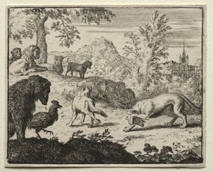 Reynard the Fox: The Combat Between Reynard and the Wolf by Allart van Everdingen