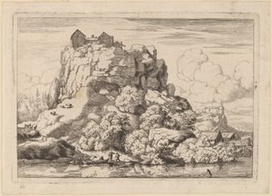 River at the Foot of a High Rock by Allart van Everdingen